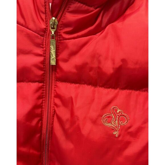 Southpole Y2K Puffer Jacket Coat Parka Red Womens Zipper Hooded Warmth XL - Picture 3 of 8